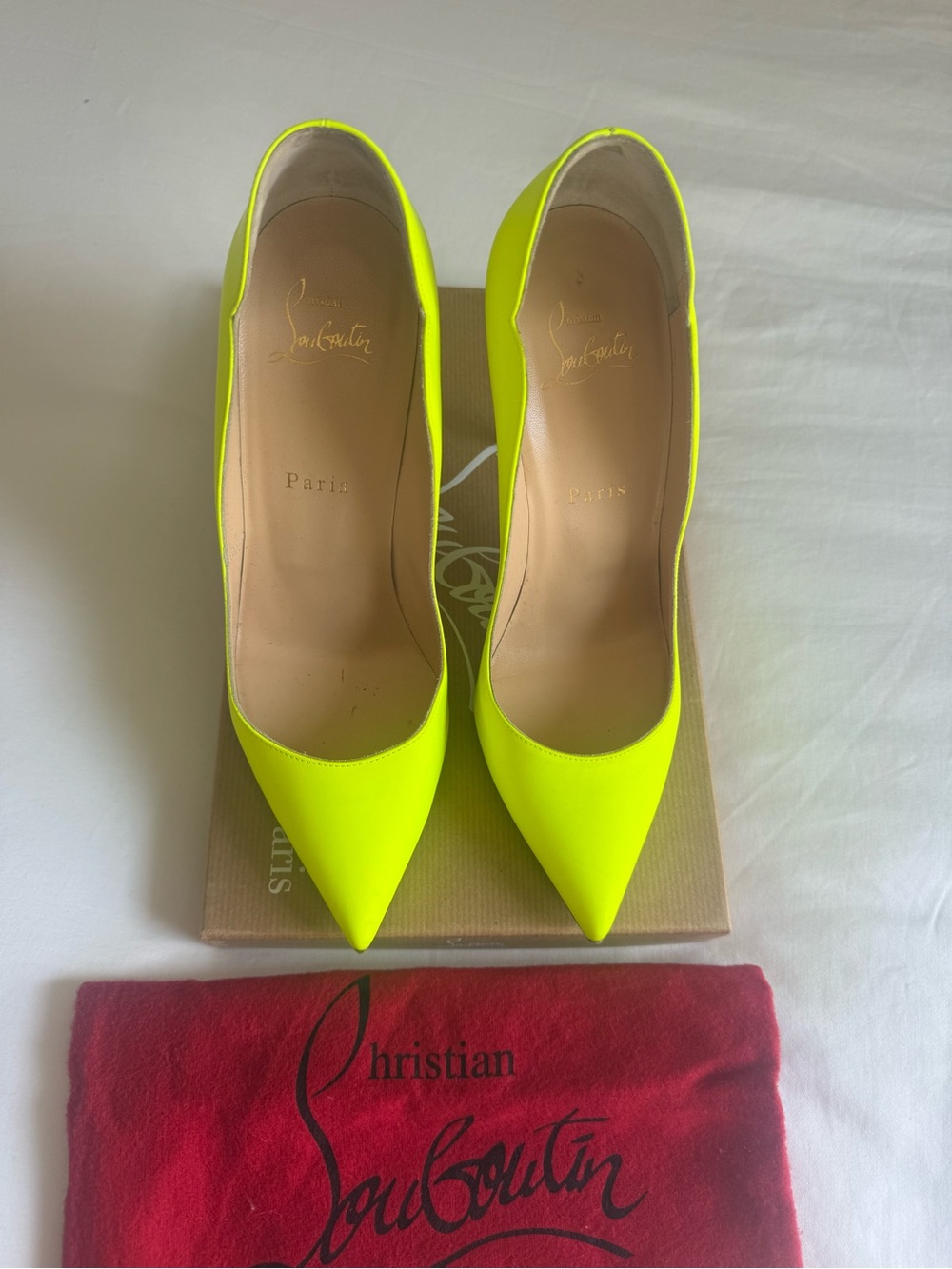 Christian Louboutin Neon Yellow Stiletto Pumps